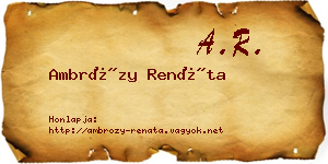 Ambrózy Renáta névjegykártya